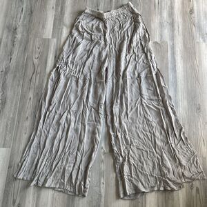 Nastygal Wide Leg Pull On 100% Viscose Pants With Side Slit Made In India Size 2